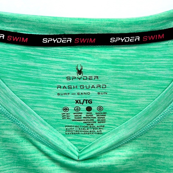 SPYDER SWIM RASH GUARD SURF SAND SUN SHIRT YPF 30+, BEAUTIFUL LIGHT GREEN, XL - Picture 6 of 13